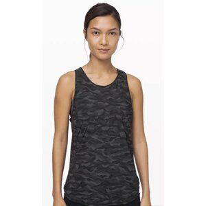 LULULEMON Sculpt Tank II Top in Sequoia Camo Print Deep Coal Black Workout Gym